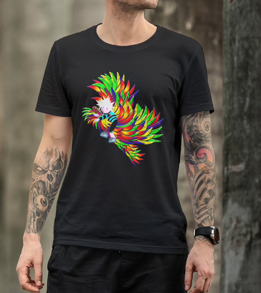 Neon Bird And The Colorful Wings Creature T-Shirt
