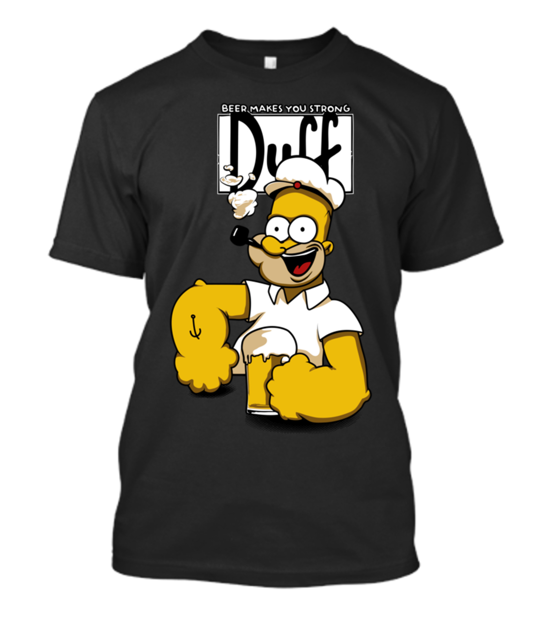 Homer Popeye Beer Makes You Strong Duff T-Shirt