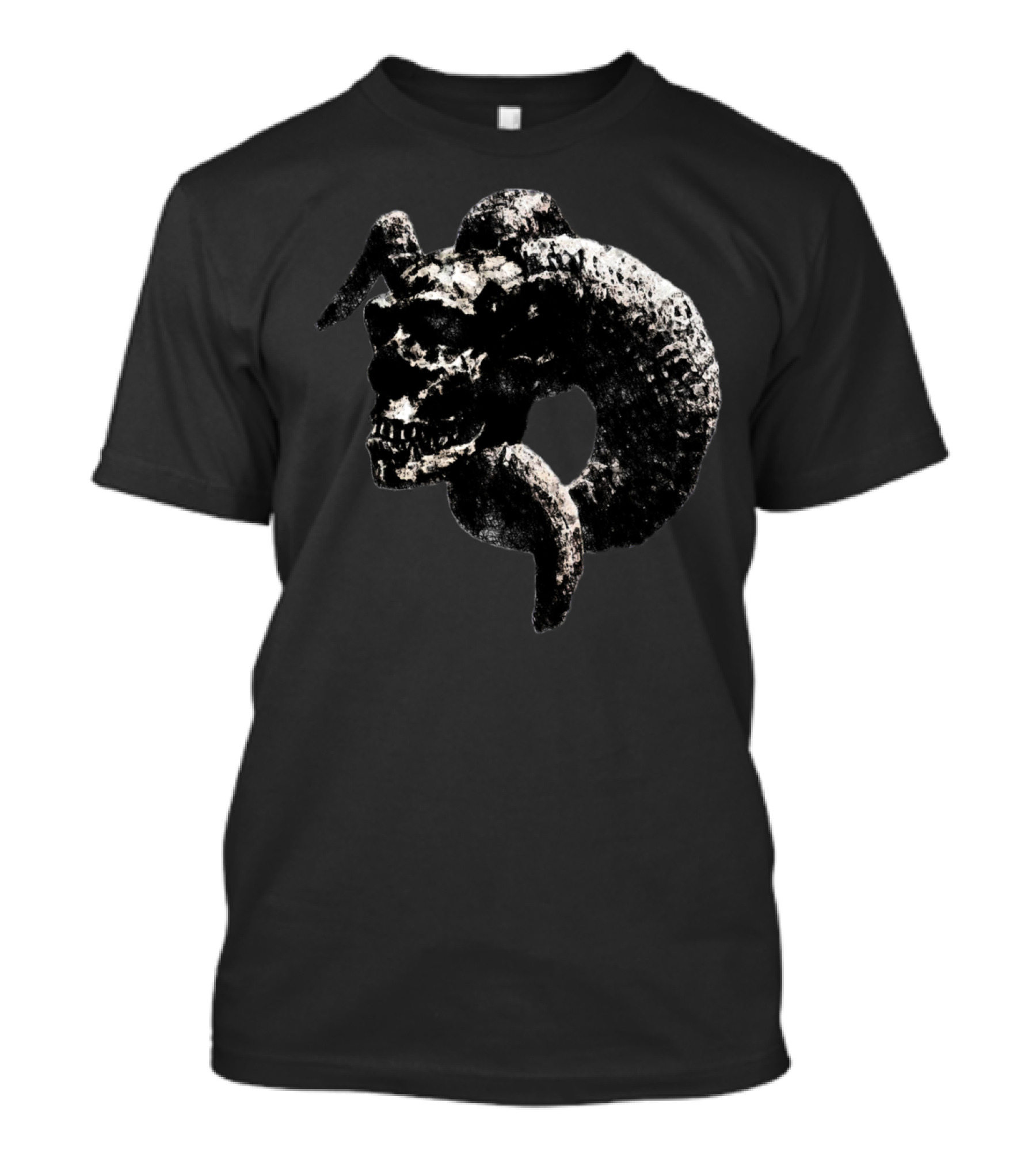 Ram Man Skull Grunge Style Skull And Horn T-Shirt