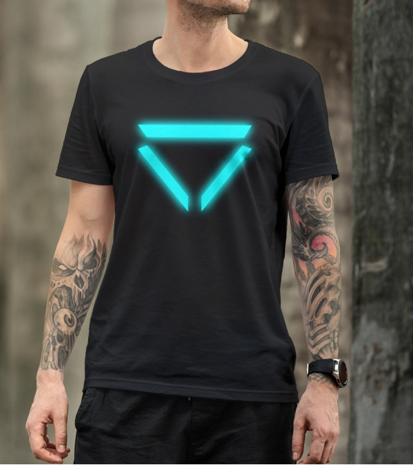 Ana Shrike Luminous Cyan Triangle Emblem T-Shirt