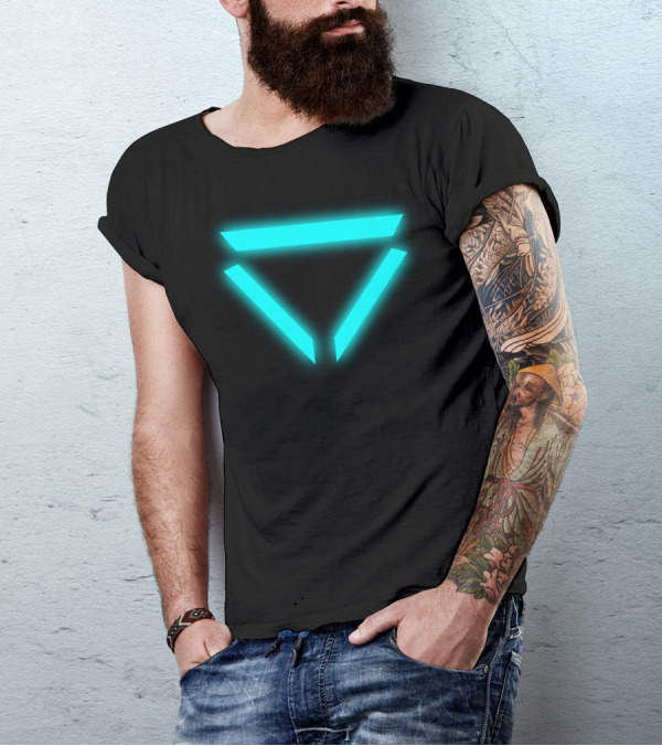 Ana Shrike Luminous Cyan Triangle Emblem T-Shirt