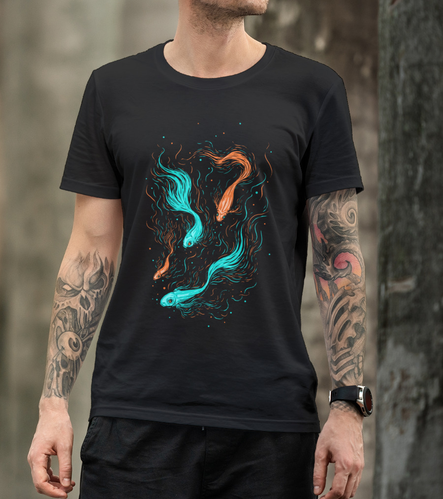 Neon Float Glowing Fish Dreamscape T-Shirt