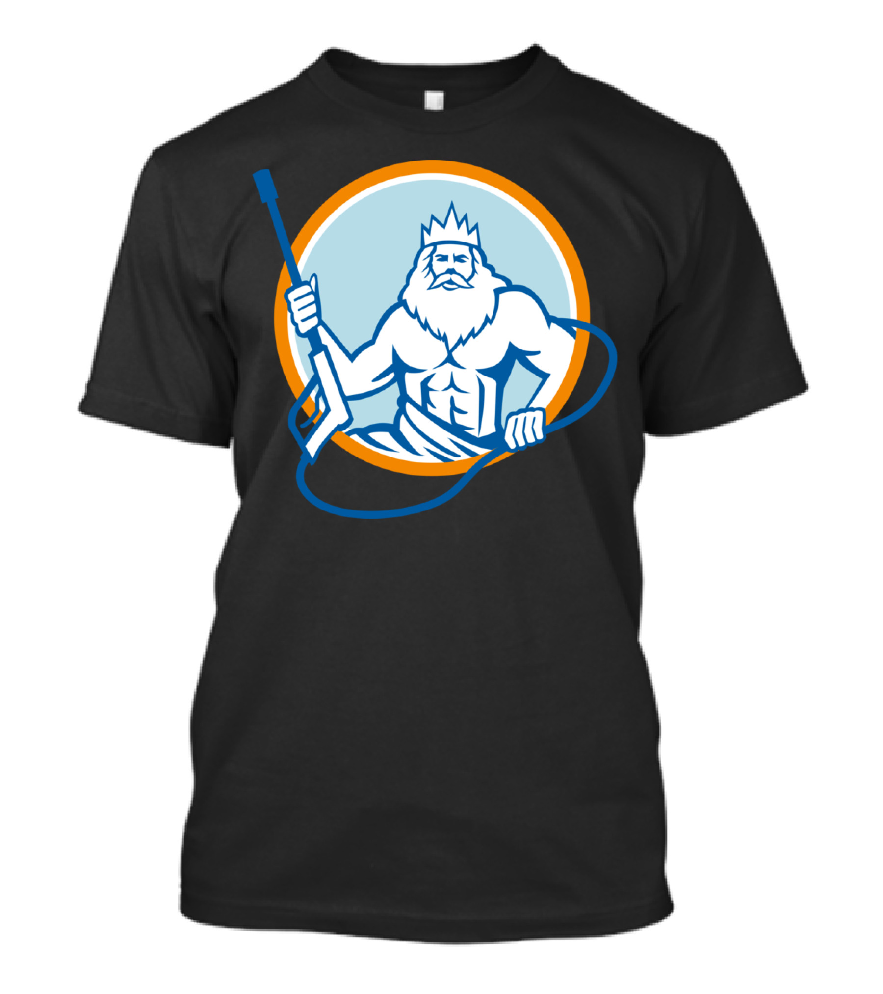 Neptune Water Blaster Circle King Holding Splash Hose T-Shirt