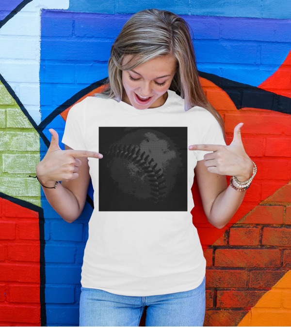 Baseball Impression Art Print Classic Style Iconic Stitch T-Shirt