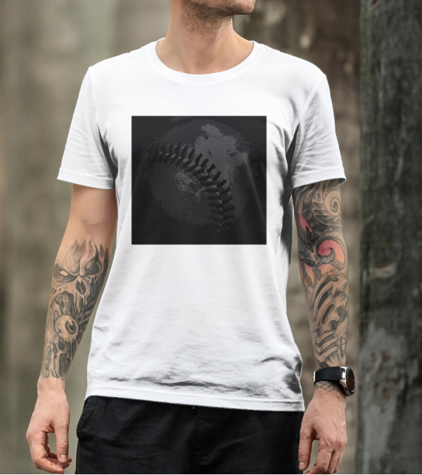 Baseball Impression Art Print Classic Style Iconic Stitch T-Shirt