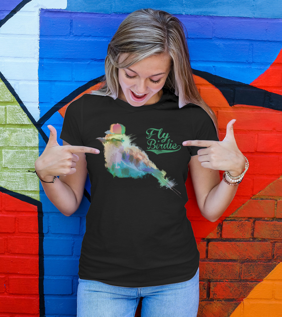 Fly Birdie Colorful Watercolor T-Shirt