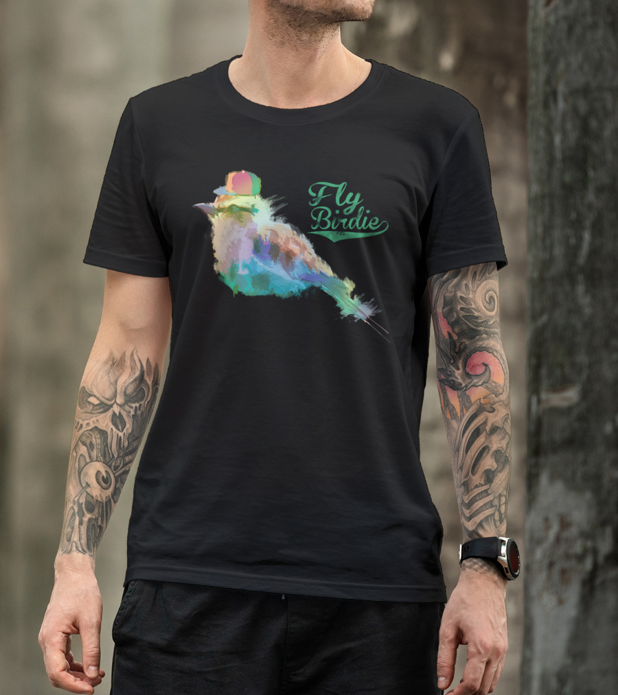 Fly Birdie Colorful Watercolor T-Shirt