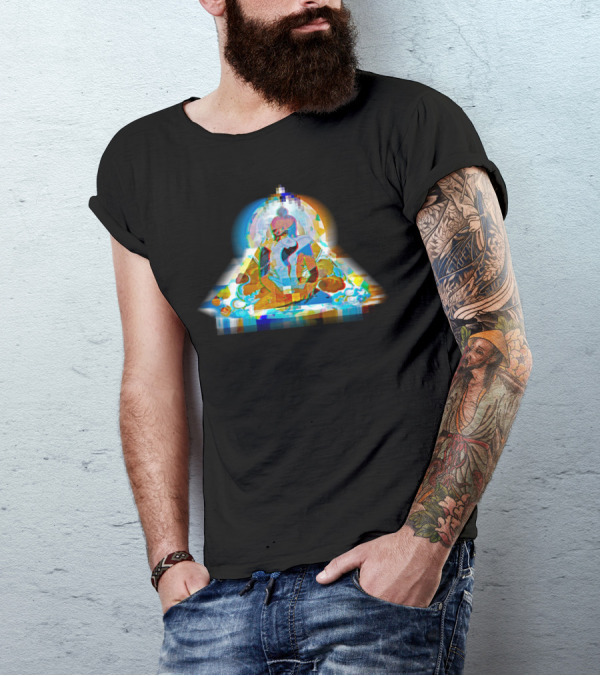 Analogital Tantra Glitched Buddha Meditation T-Shirt