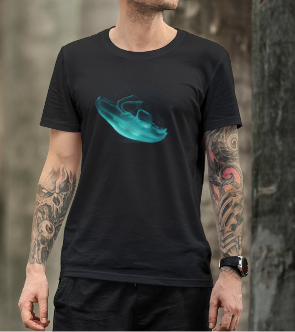 Ethereal Glowing Jellyfish In Tranquil Darkness T-Shirt