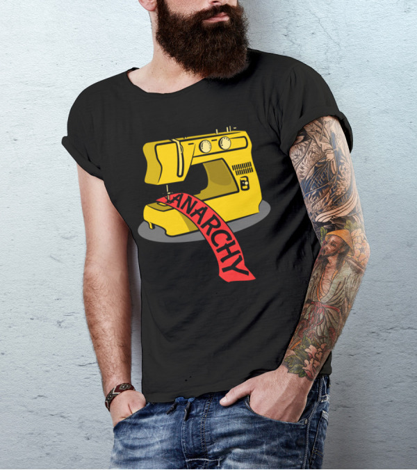 Anarchy Sewing Machine Red Banner Creativity T-Shirt