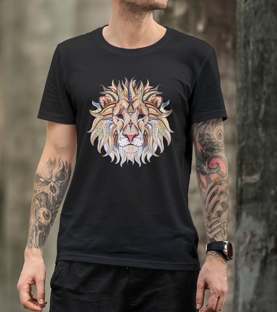 Intricate Ethnic Lion Mandala T-Shirt