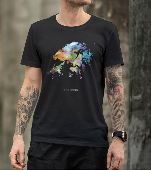 Hong Kong Watercolor Map Hong Kong T-Shirt