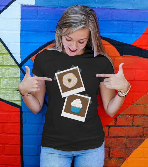Dessertpolaroids Donut Cupcake Polaroid Images T-Shirt