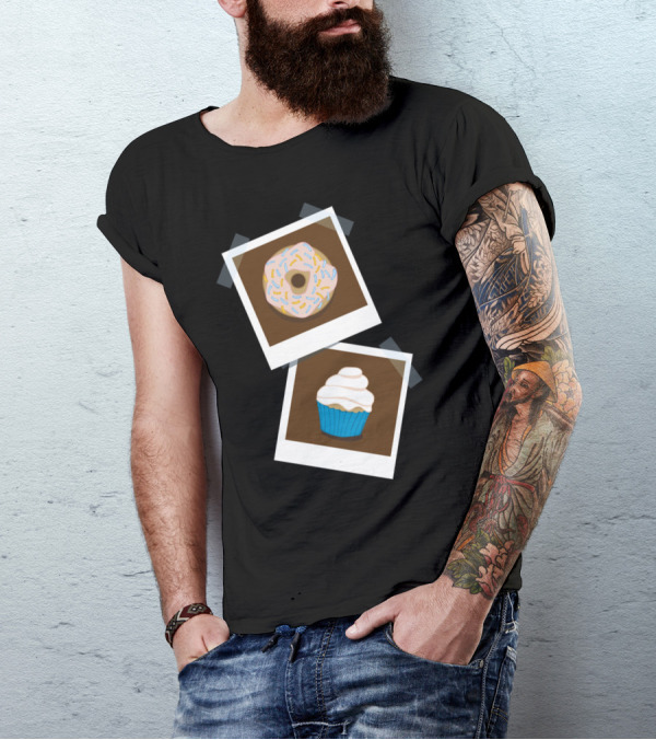 Dessertpolaroids Donut Cupcake Polaroid Images T-Shirt