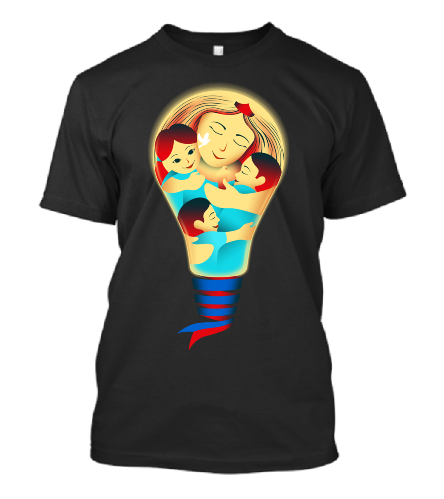 Hope Light Bulb Embracing Family By Alchemist T-Shirt