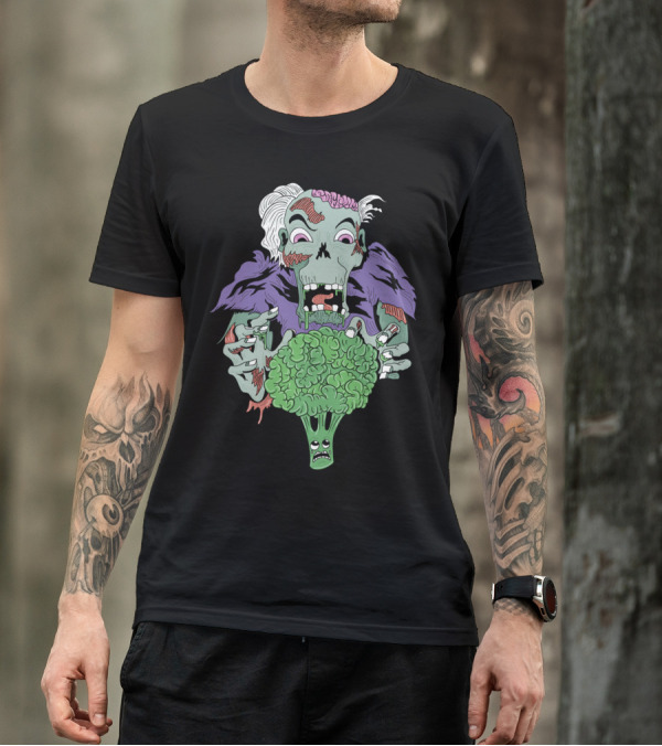 Vegan Zombie Craving Broccoli Monster T-Shirt