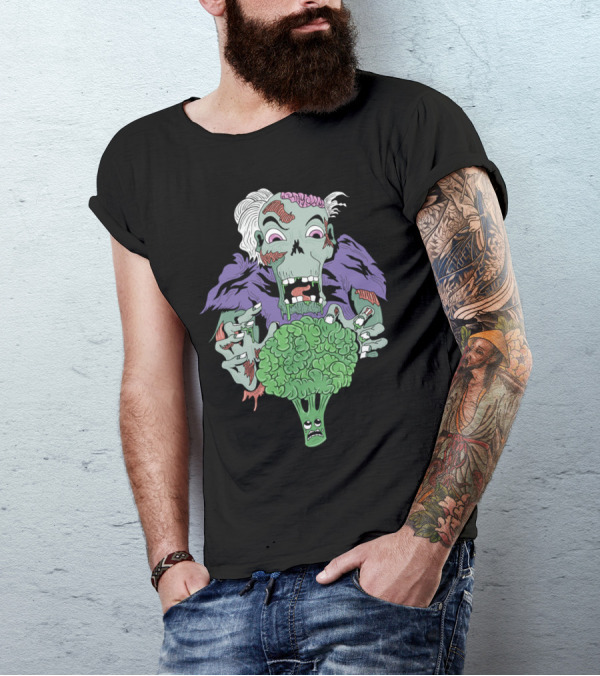Vegan Zombie Craving Broccoli Monster T-Shirt