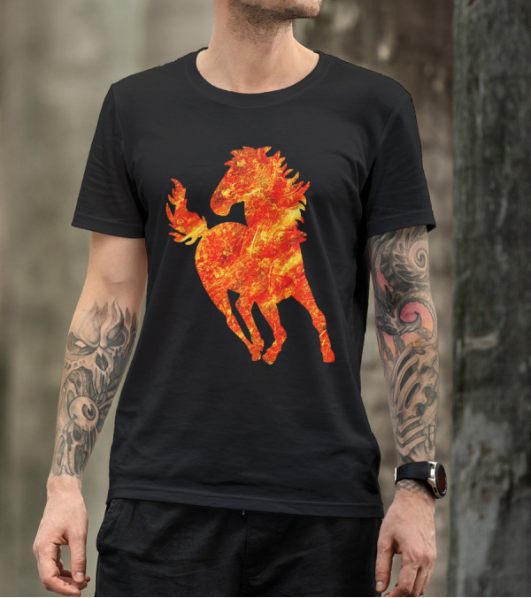 Horse Golden Texture Majestic Fiery T-Shirt