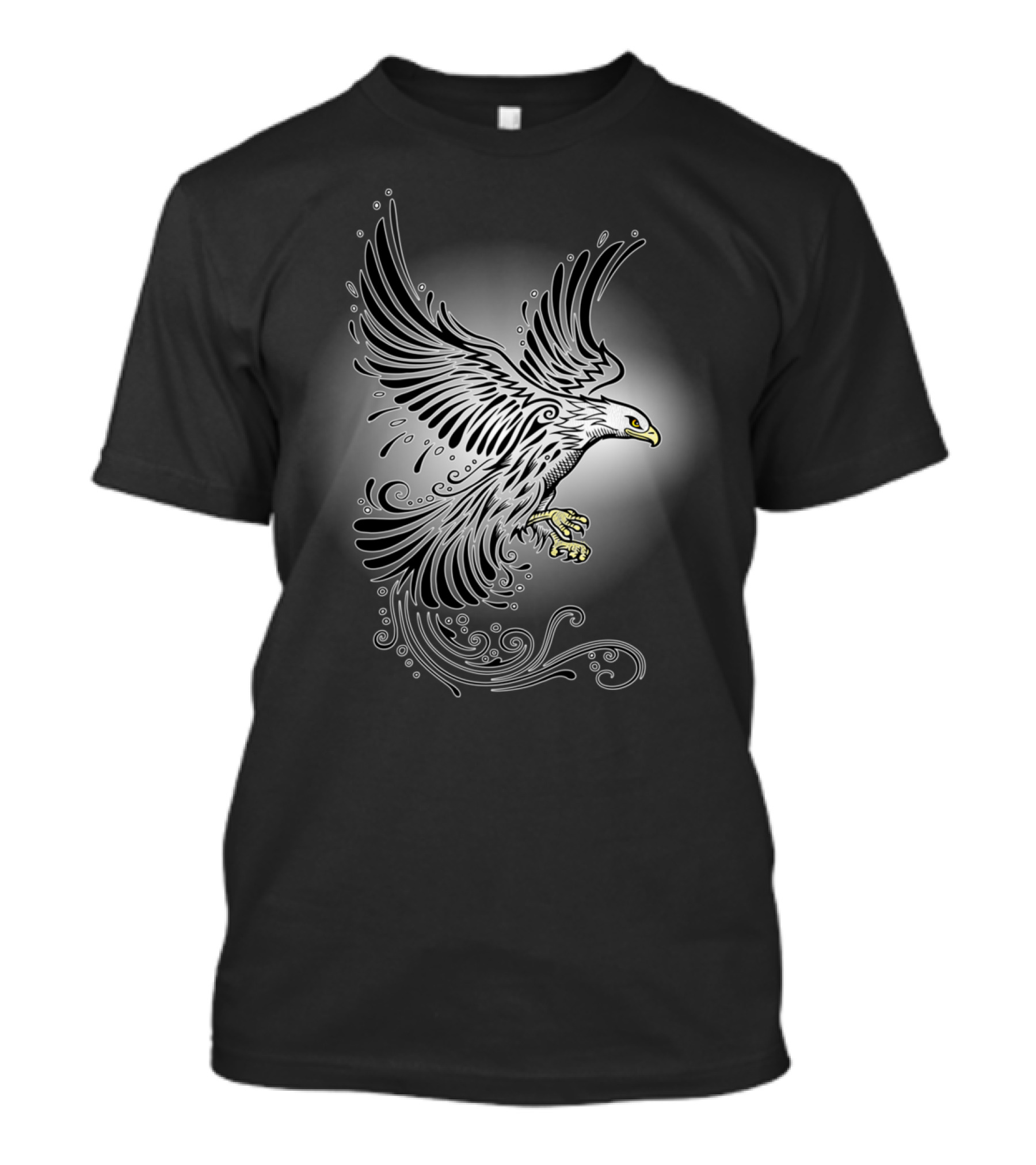 Flying Eagle Decorative Swirl T-Shirt