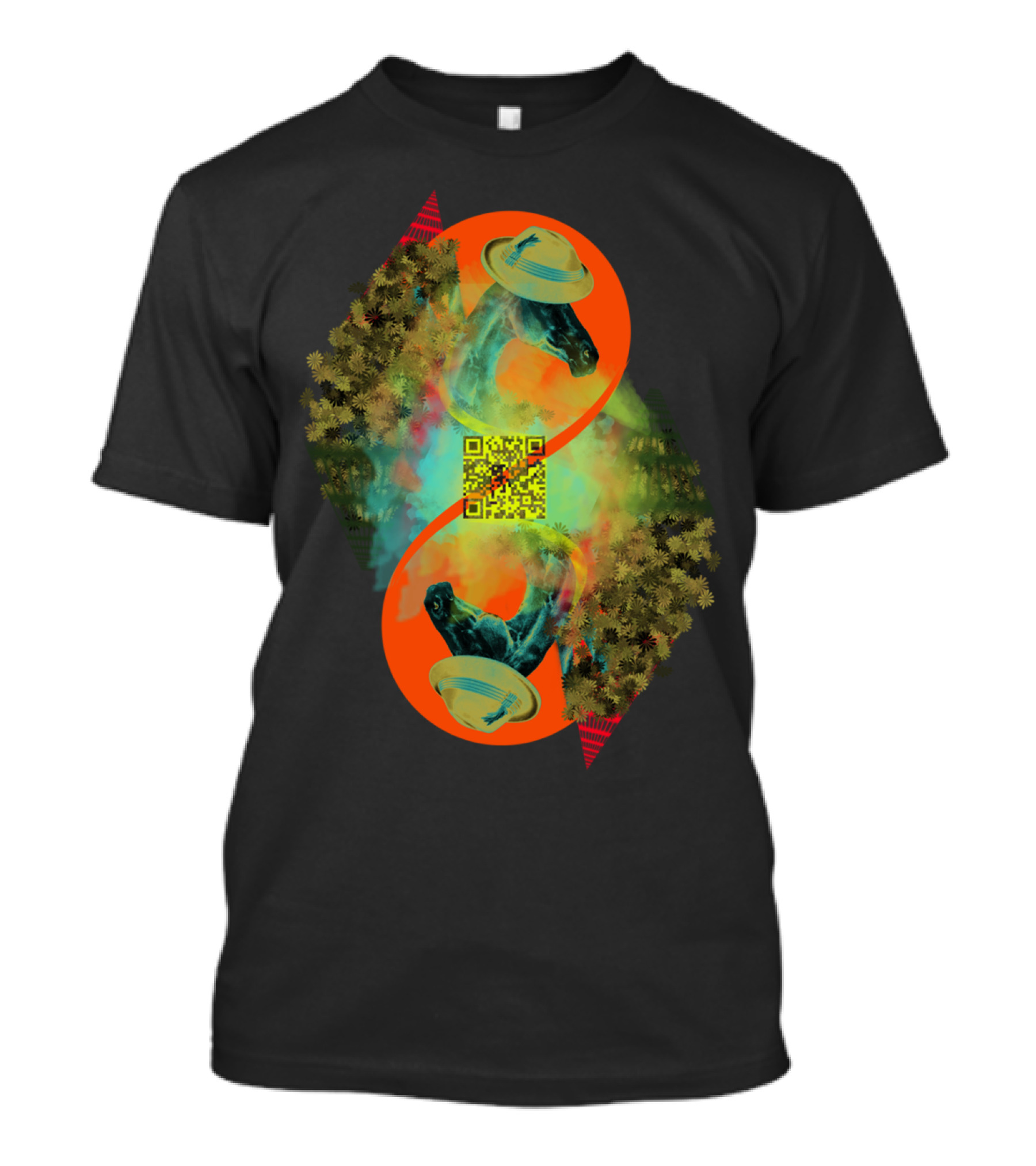 Horse Mind QR Hat Tropical Symmetry T-Shirt