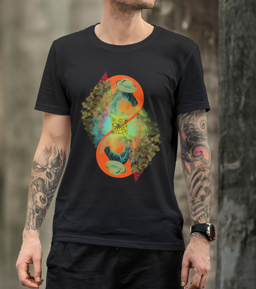 Horse Mind QR Hat Tropical Symmetry T-Shirt