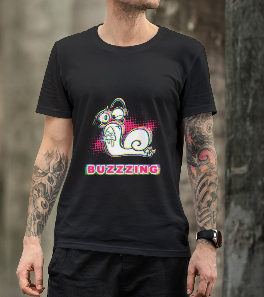 BUZZZING Retro Cartoon Vibe With Glitch Effect T-Shirt