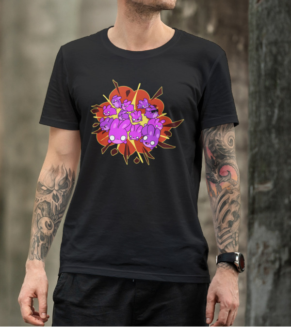 Bwunny Mug Exploding Kawaii Purple Rabbits Comic Burst T-Shirt