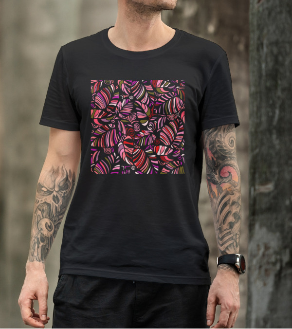 Evening In The Garden Vibrant Swirls And Spirals T-Shirt