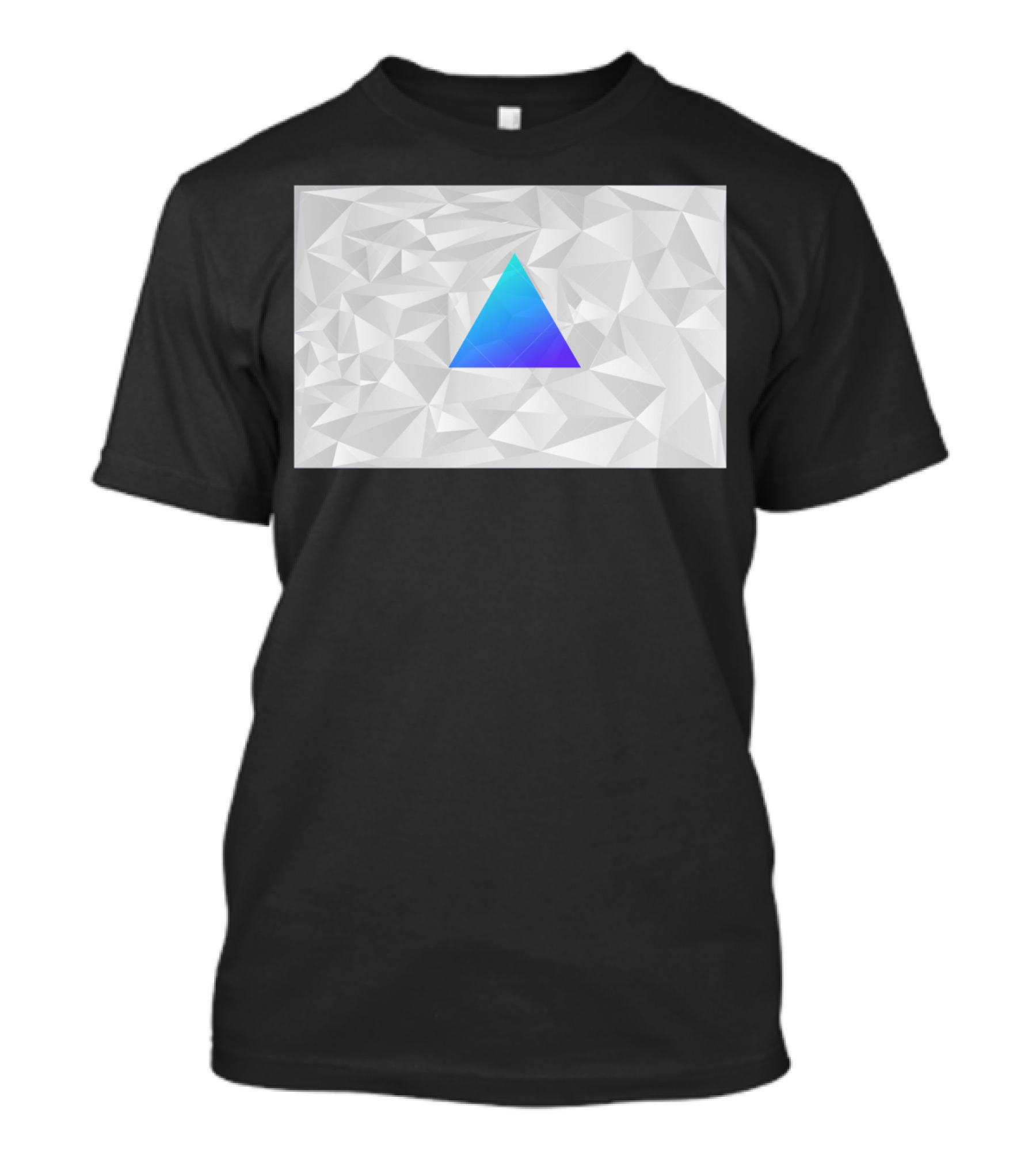 Lucid Trisaic Polygonal Blue Gradient Triangle T-Shirt