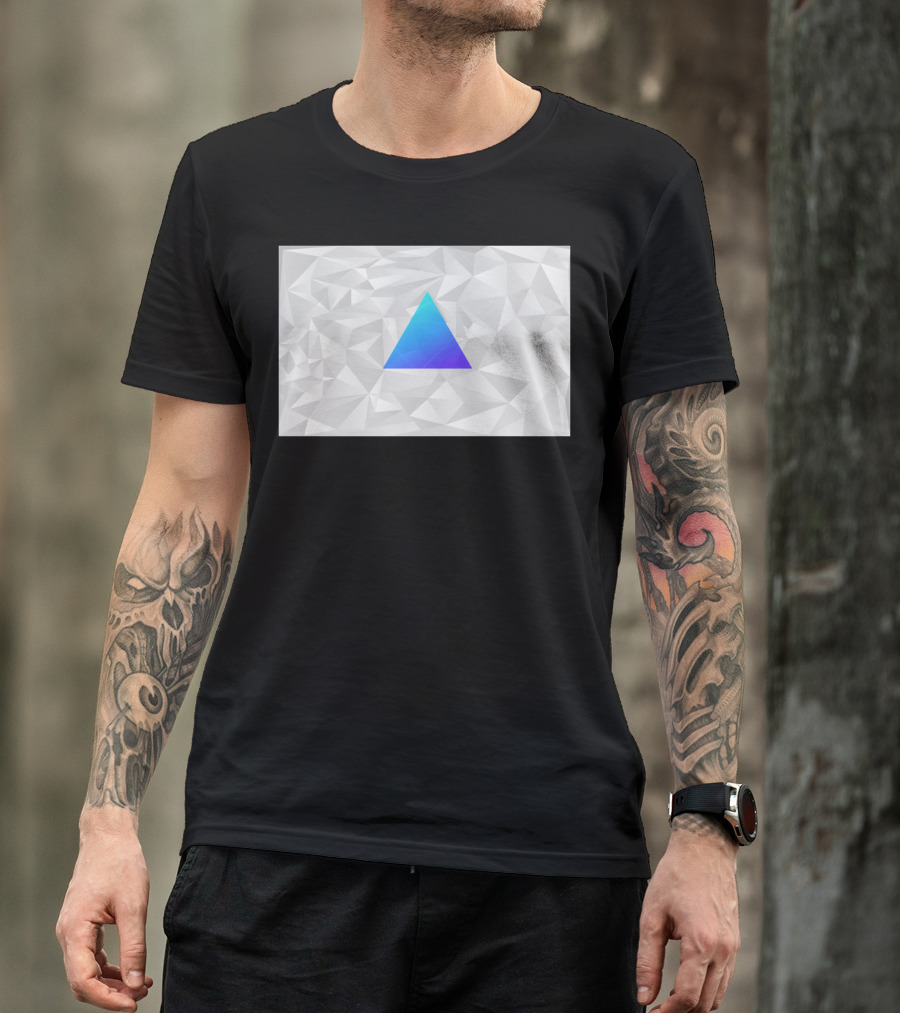 Lucid Trisaic Polygonal Blue Gradient Triangle T-Shirt