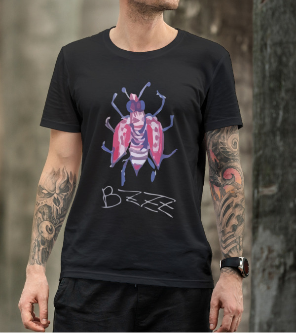 Bzzz Fly Abstract Vibrant Insect T-Shirt