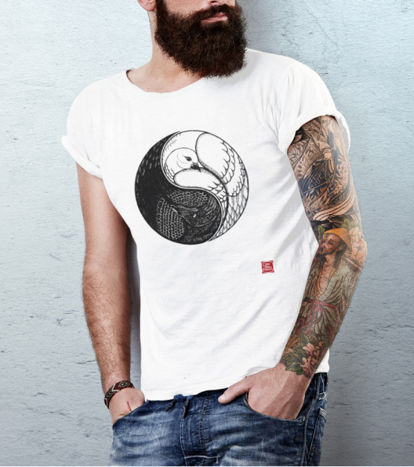 Raven And Dove Yin Yang By Camp Hoborobo T-Shirt