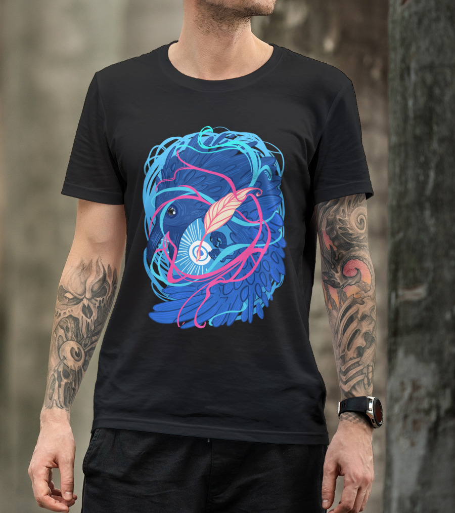 A Raven Memory Feathered Spiral T-Shirt