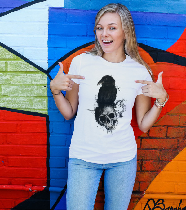 Raven And Skull Dark Gothic Aesthetic T-Shirt