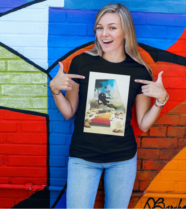 Hotel Cosmic Mountain Adventure With Forest And Alien Sky T-Shirt