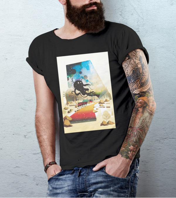 Hotel Cosmic Mountain Adventure With Forest And Alien Sky T-Shirt