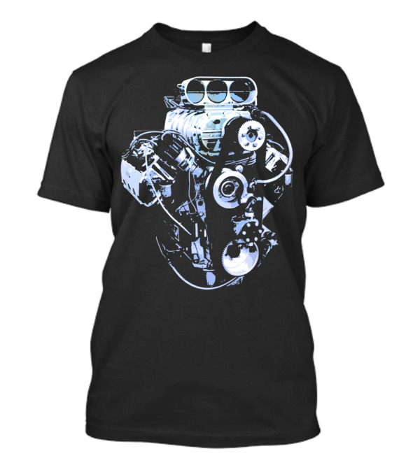 High Performance Blue Big Block Engine T-Shirt