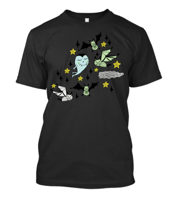 Vince The Vampire Ghost With Bats And Stars T-Shirt