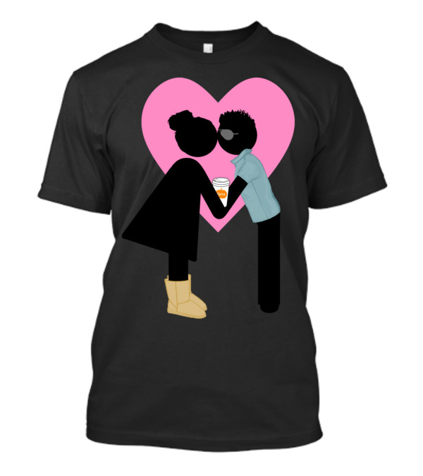 Basic College Girl And Frat Bro Love Coffee Romance Heart T-Shirt
