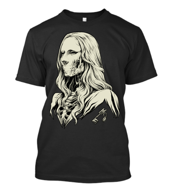 Hotel Guest Skeleton Portrait With Key And Jewelry T-Shirt