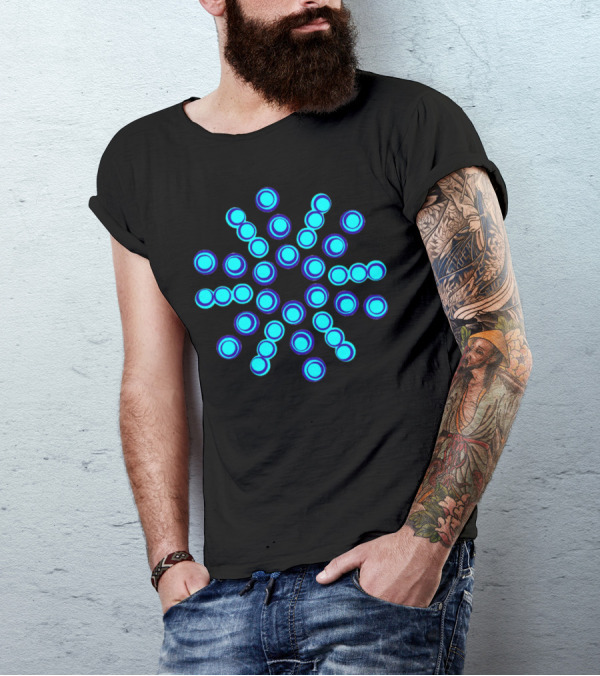 Blue Bomb Circles Optical T-Shirt