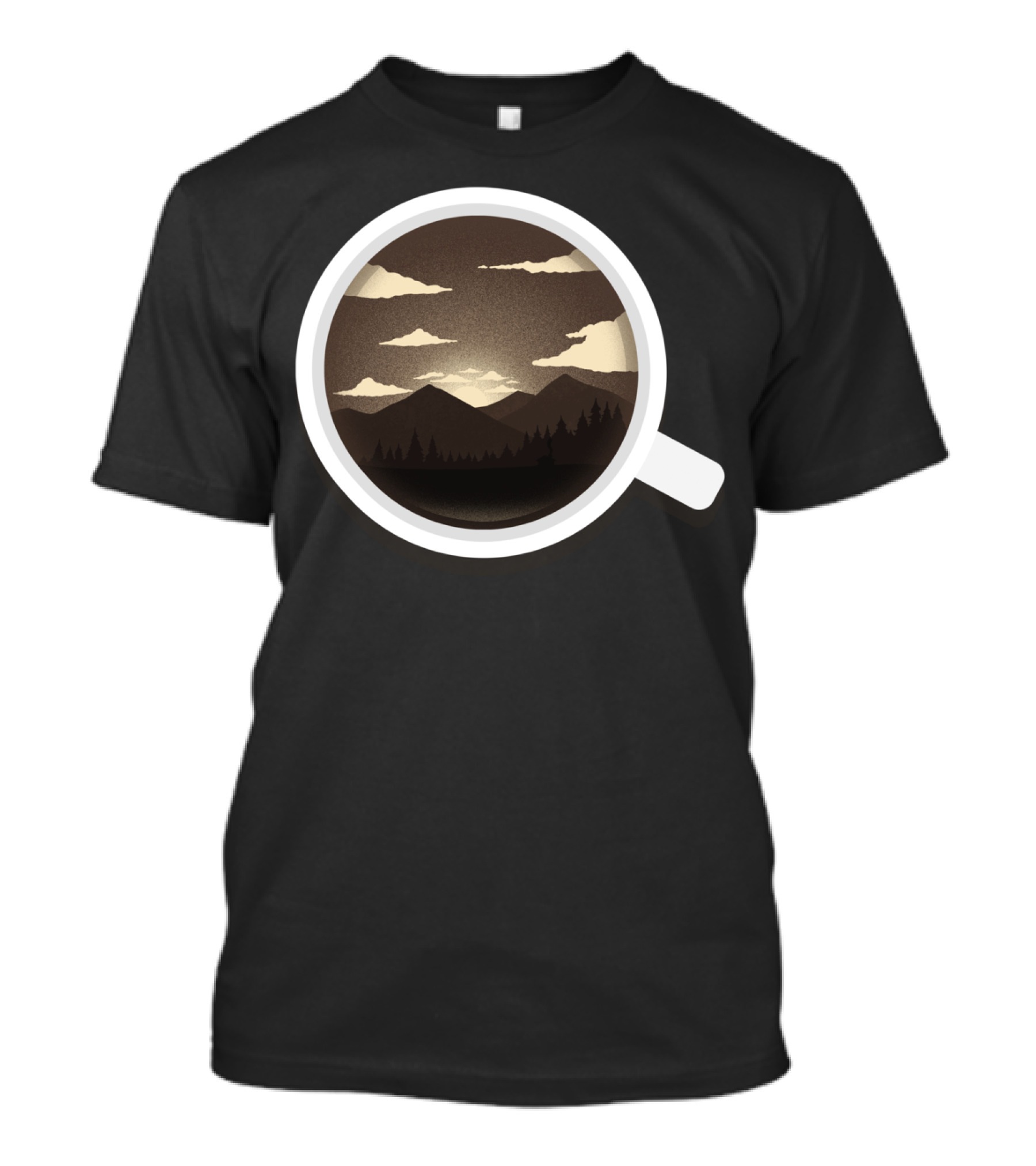 Every Morning Coffee Mountain Landscape In Cup T-Shirt