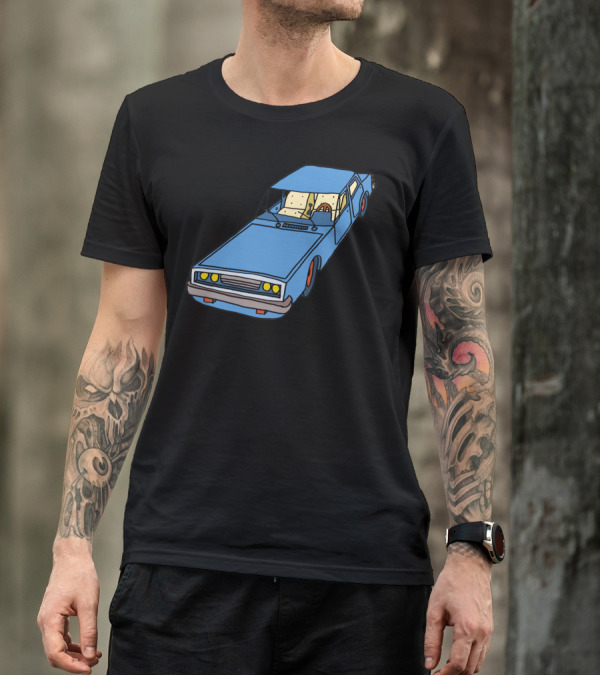 Blue Car Retro T-Shirt
