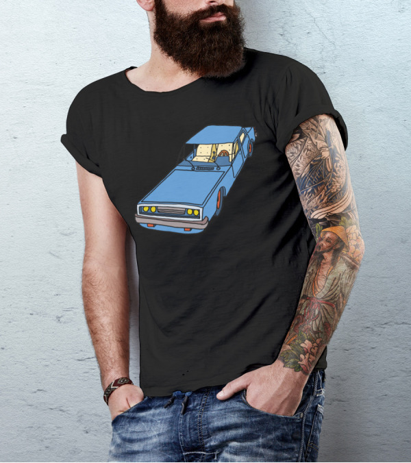 Blue Car Retro T-Shirt