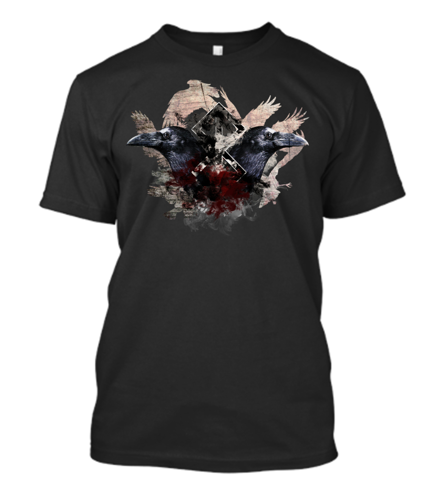 Raven Of Peace Double Raven Reflections T-Shirt