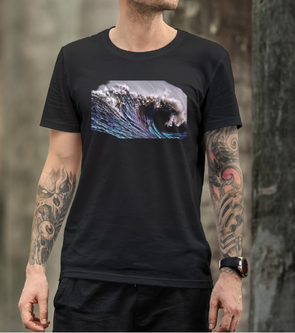 Surfing Man Riding A Giant Wave T-Shirt