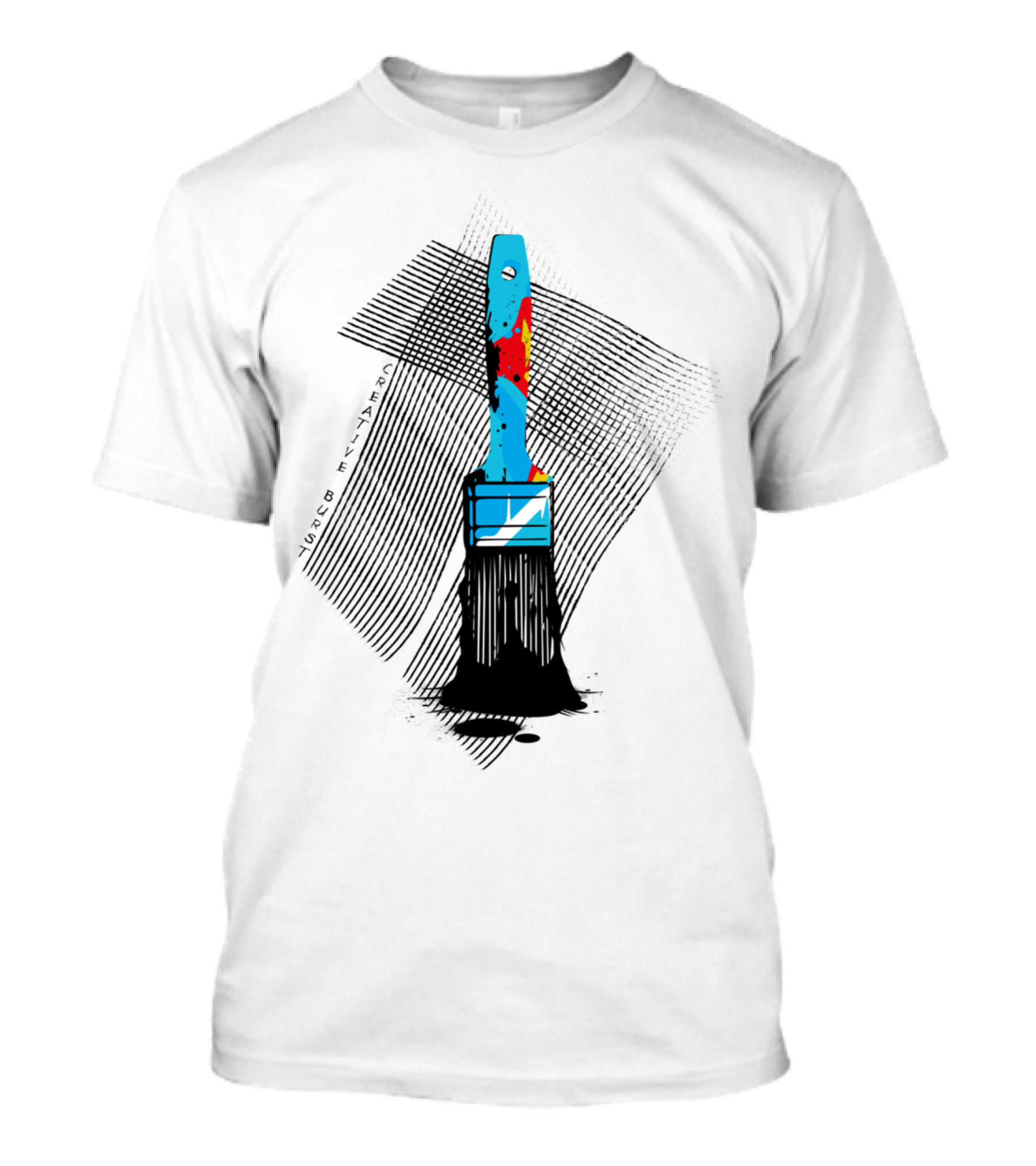 Cool Colored Paint Brush - Creative Burs With Artistic Splatter T-Shirt