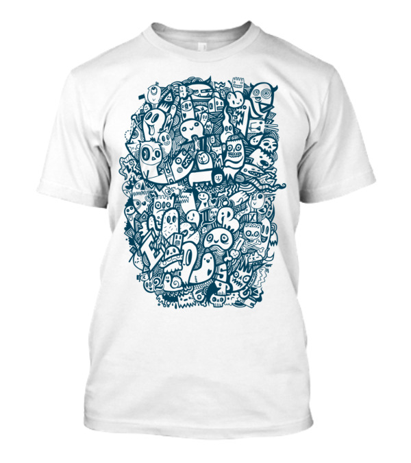 Blue Doodle Monster Mashup Collection T-Shirt