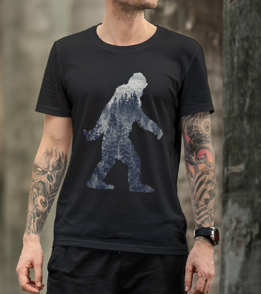 Sasquatch In Winter Forest T-Shirt