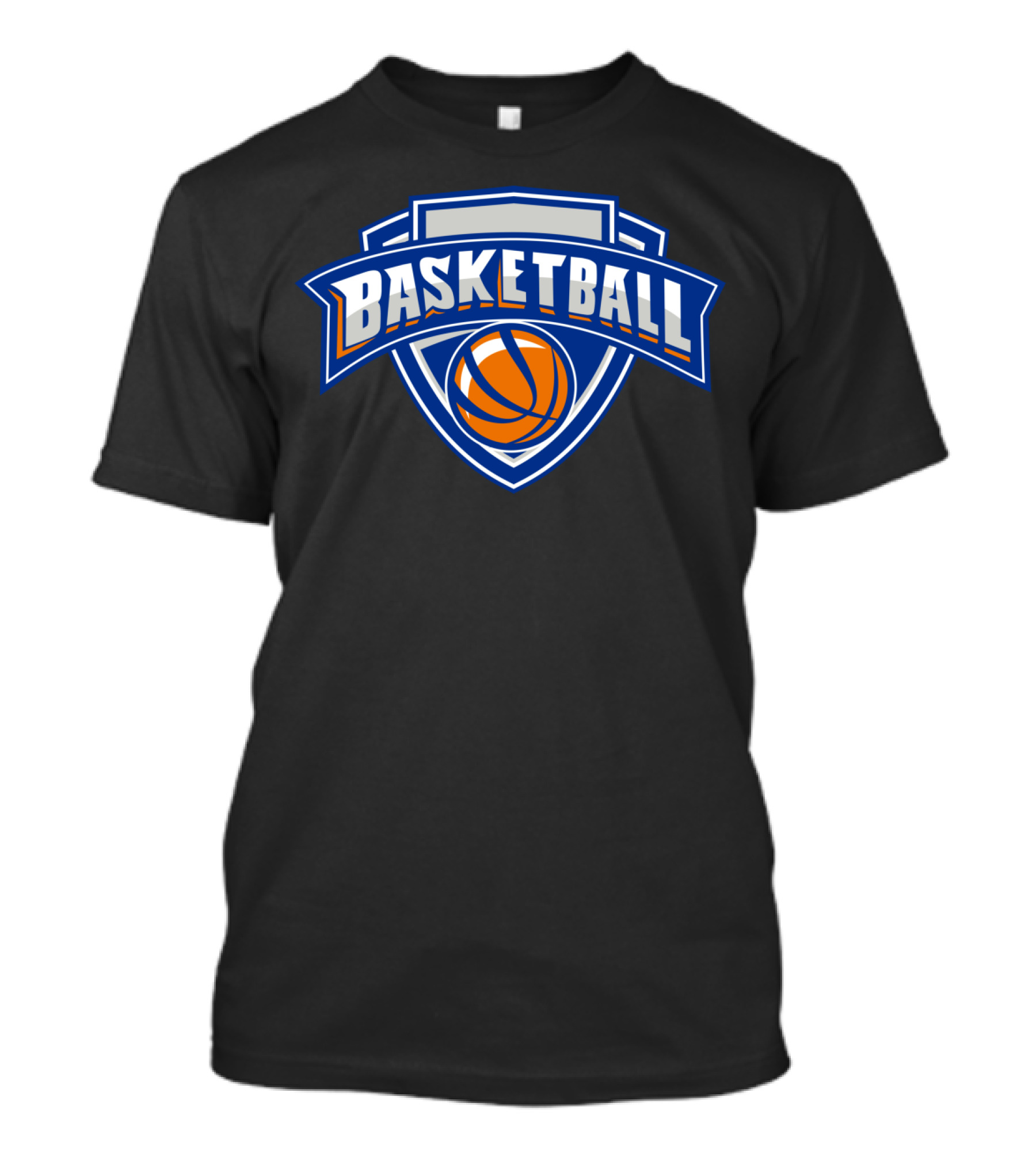 Basketball Shield Logo With Orange Ball T-Shirt